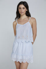 Only Top al&ccedil;as bordado ingl&ecirc;s branco