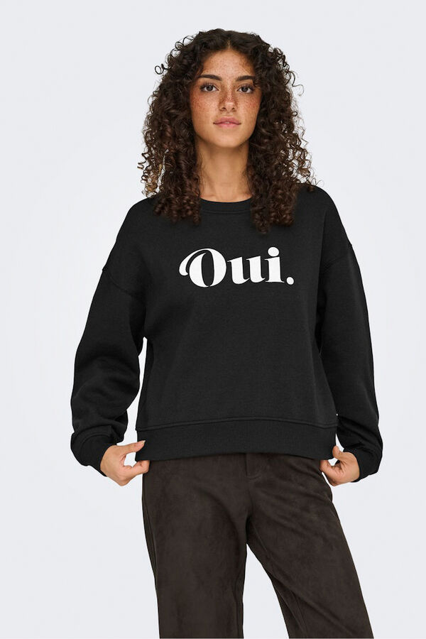Only Sudadera texto frontal negro