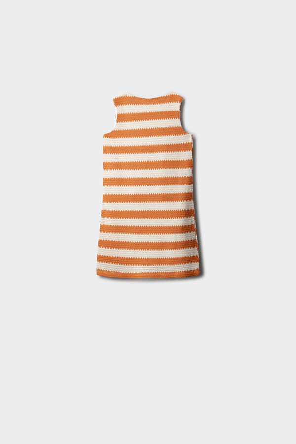 Springfield Kids Vestido riscas de crochet para meninas vermelho