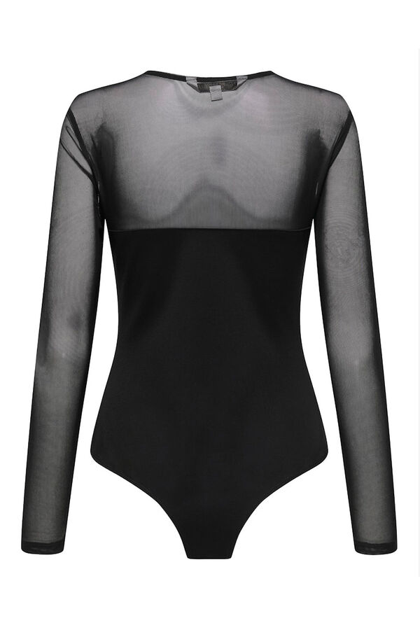 Only Body ajustado semitransparente negro