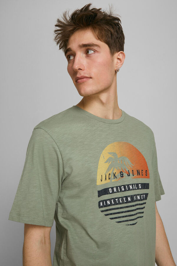 Springfield T-shirt algodão print verde