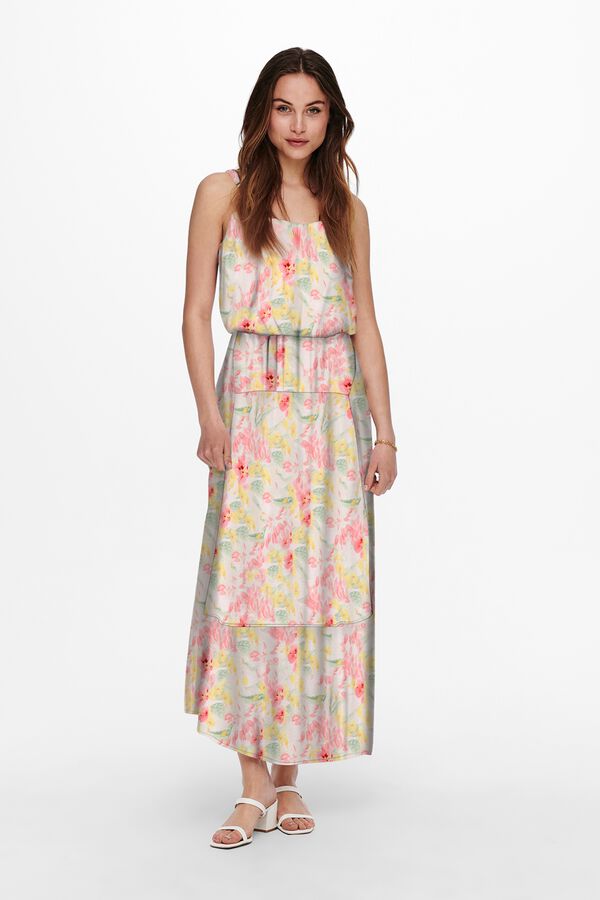Only Vestido comprido com al&ccedil;as multicolour