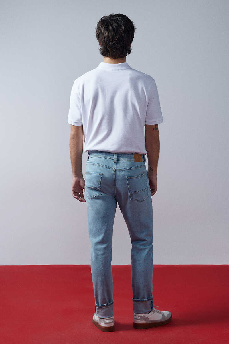 Springfield Jeans slim lavado claro turquesa