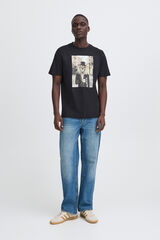 Blend T-shirt Manga Curta Print  preto