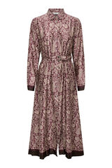 Only Vestido largo camisero satinado estampado