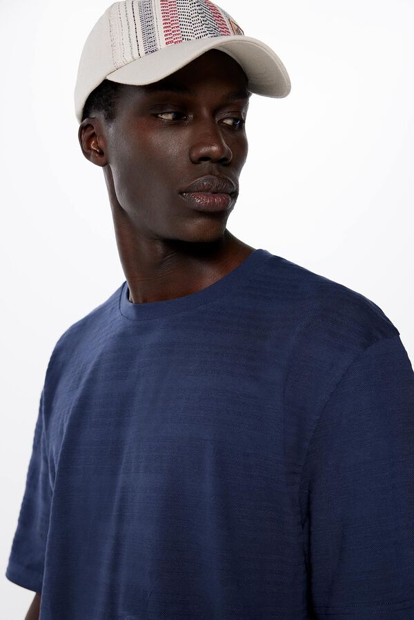 Springfield T-shirt risca piqu&eacute; azul