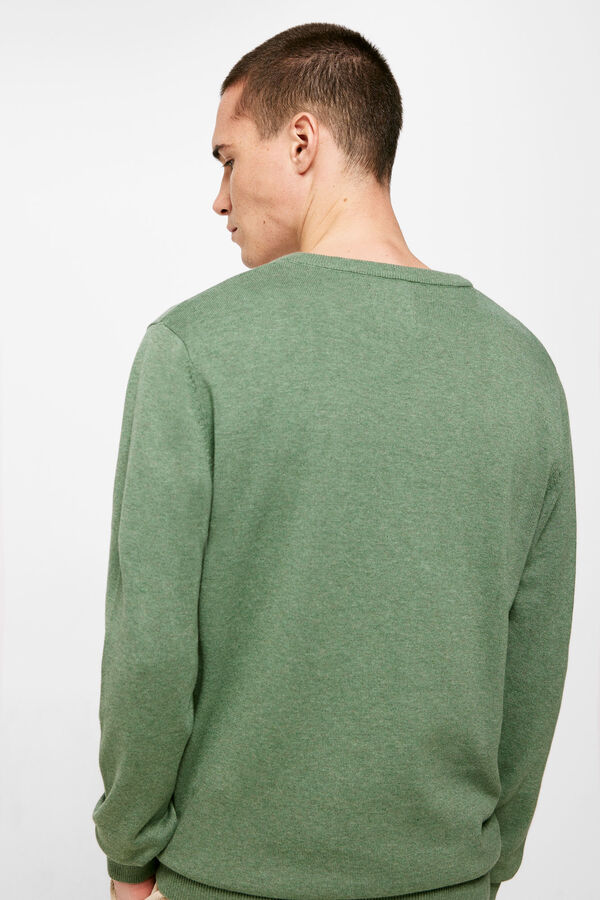 Springfield Jersey básico cuello pico verde