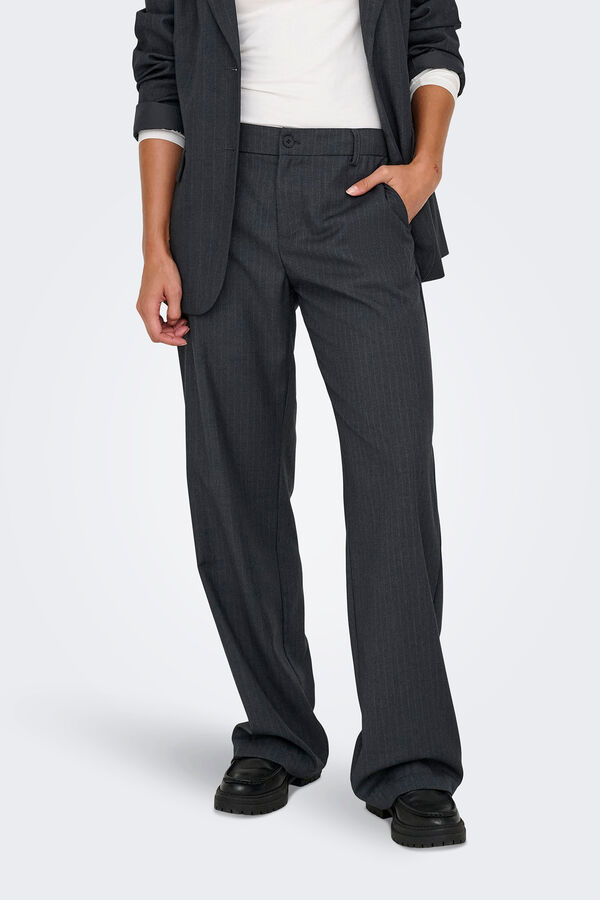 Only Pantal&oacute;n con raya diplom&aacute;tica gris