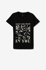Tiffosi T-shirt Estampado Frontal com Texto preto