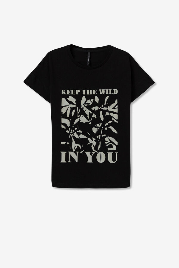 Tiffosi T-shirt Estampado Frontal com Texto preto