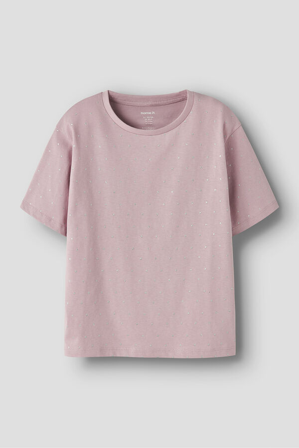 Name It Camiseta de brillo de ni&ntilde;a rosa