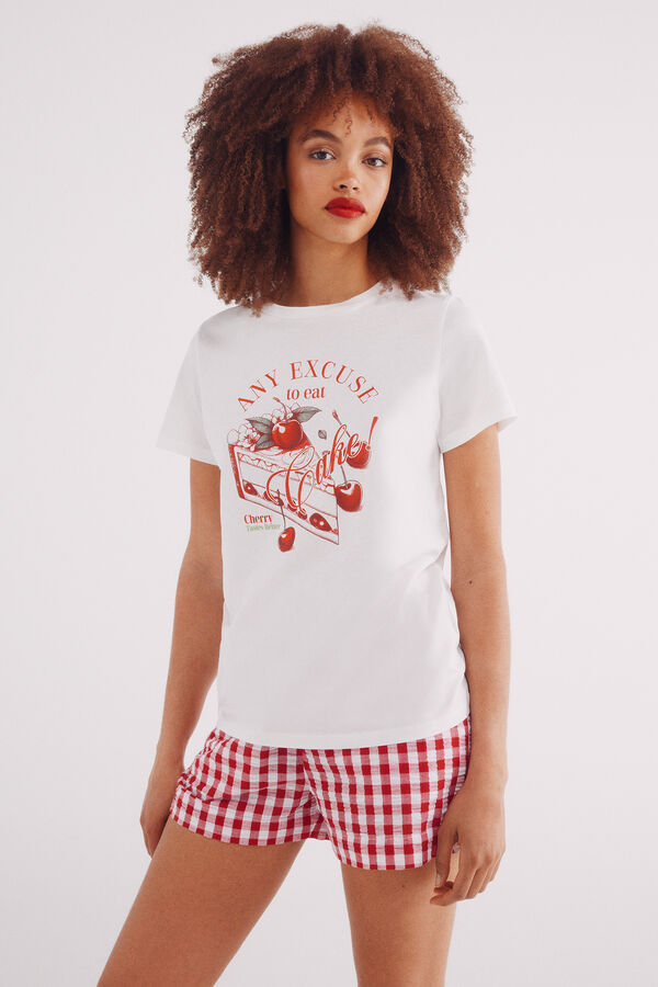 Springfield Camiseta "Cherry love" blanco