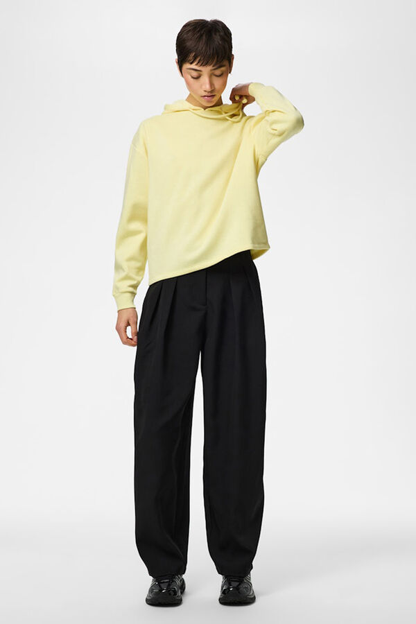 Pieces Sweatshirt com capuz b&aacute;sica estampado
