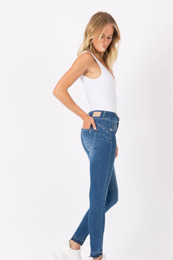 Tiffosi Jeans Skinny Tiro Alto azul