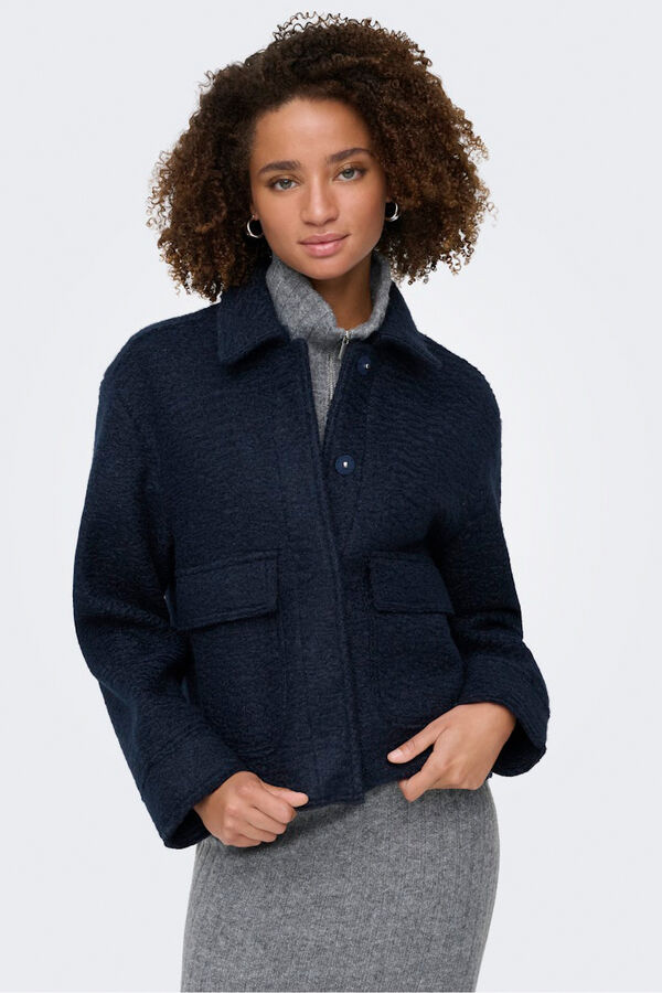 Only Chaqueta corta textura azul