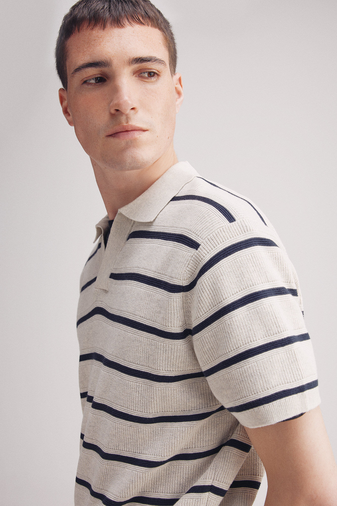 Springfield Camisola de manga curta com estrutura de gola resort