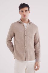 Springfield Camisa r&uacute;stica beige