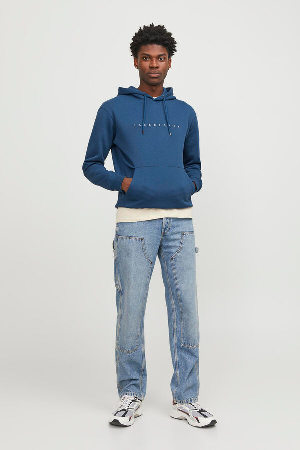 Jack & Jones Sweatshirt com capuz padr&atilde;o azul