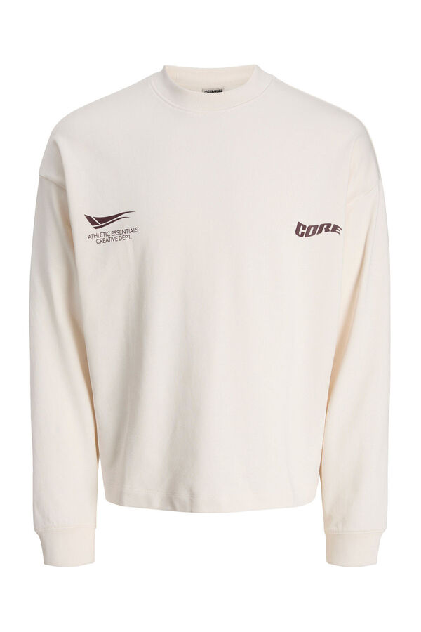 Jack & Jones sweatshirt cropped com itens essenciais para atletismo branco
