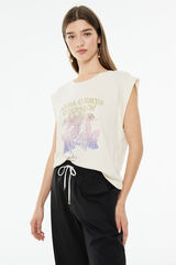 System Action Camiseta sin mangas marfil