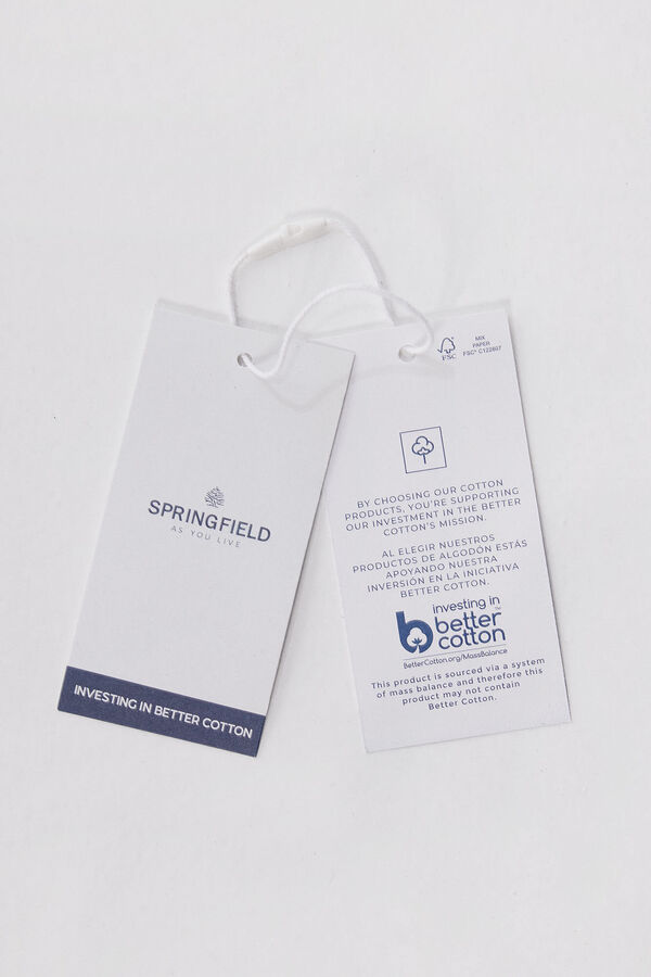 Springfield Camiseta estampada botones hombro azul