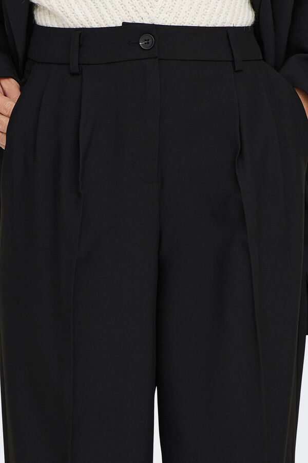 Only Pantal&oacute;n de pinzas ancho negro