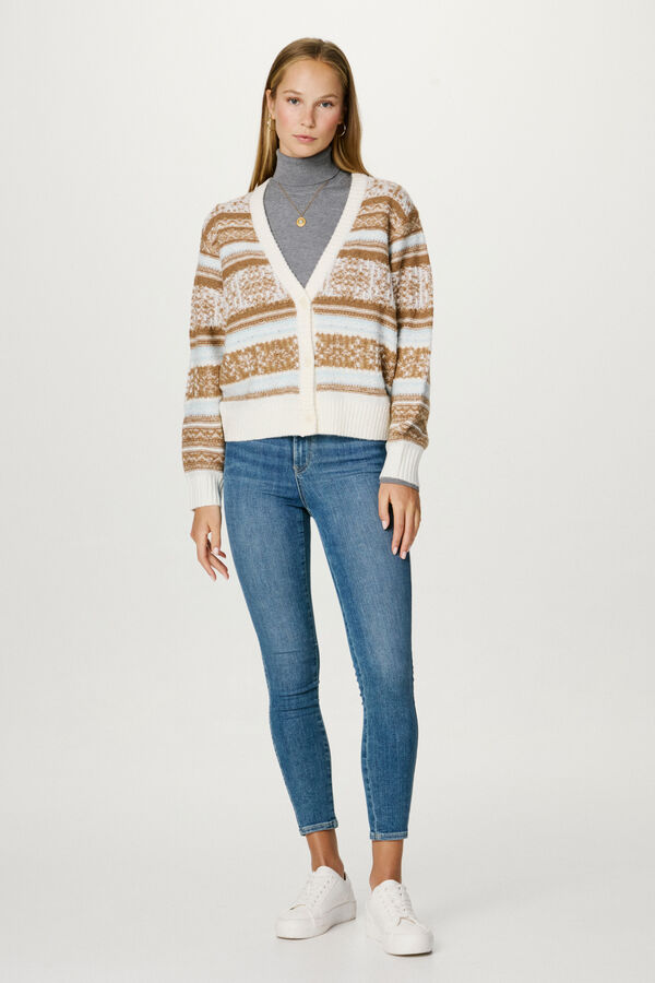 Jack & Jones C&aacute;rdigan jacquard blanco