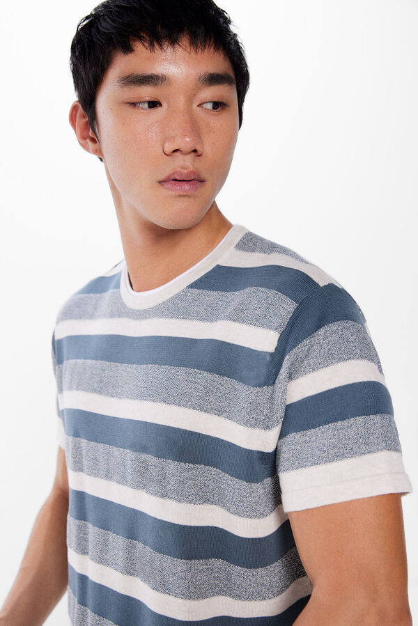 Springfield Camisola manga curta estrutura riscas azul
