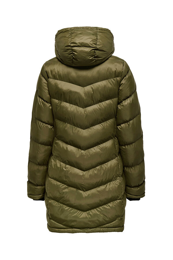 Only Abrigo acolchado impermeable verde