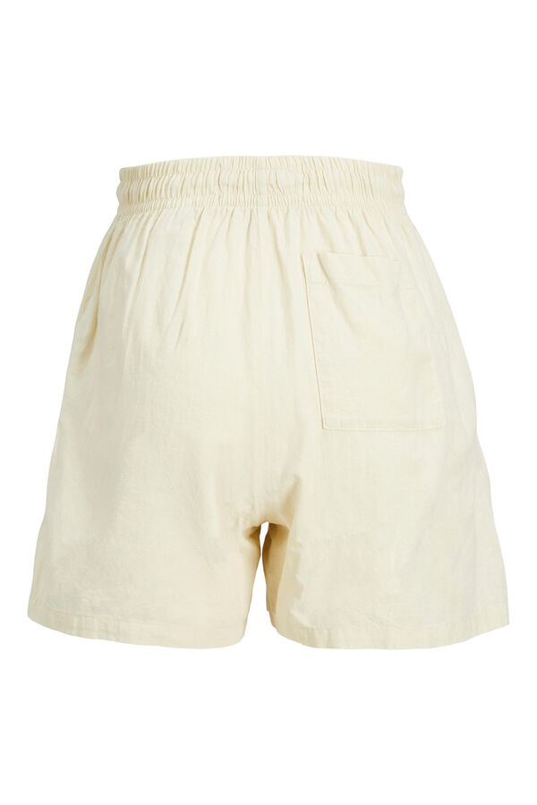 Springfield Shorts de lino con cintura elástica branco