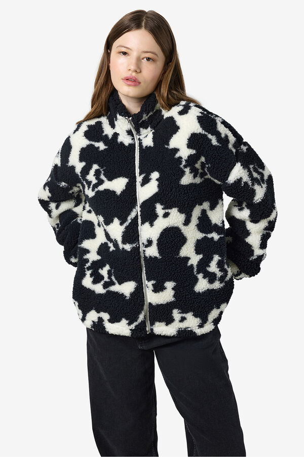Noisy May Chaqueta teddy cuadros negro