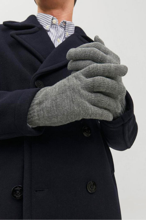 Jack & Jones Luvas de malha macia cinzento