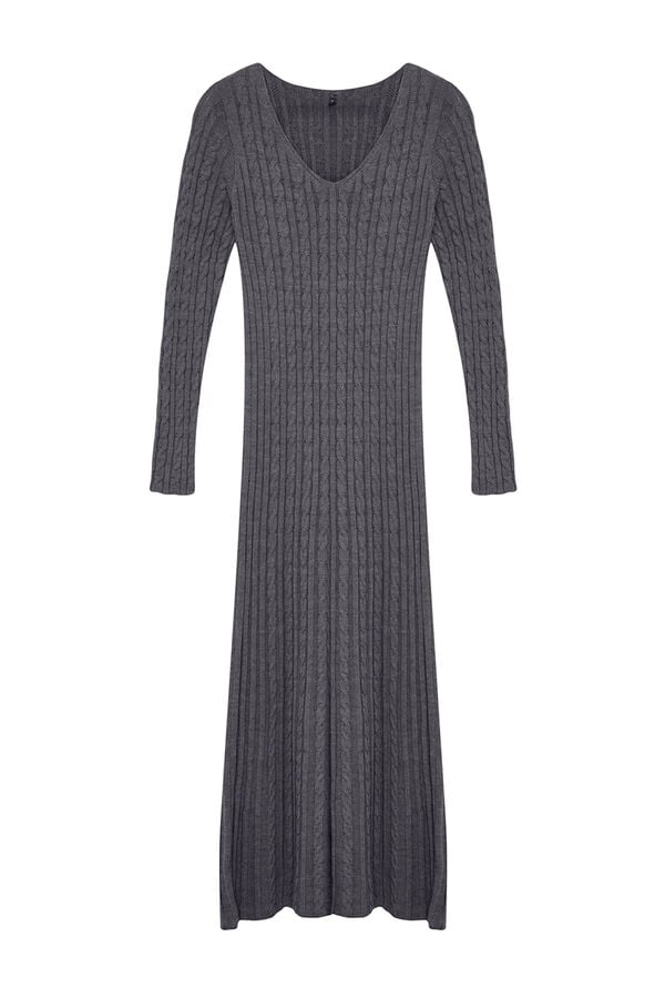 Trendyol Vestido largo b&aacute;sico gris