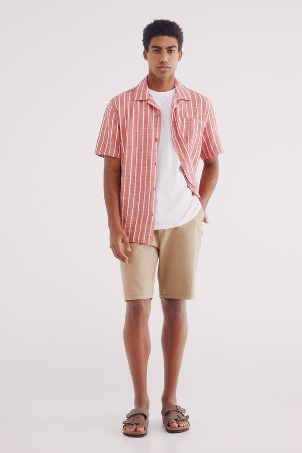 Springfield Bermuda algodão comfort fit bege