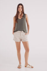 Springfield Shorts cal&ccedil;as chino com cinto  castanho