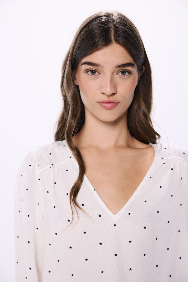 Springfield Blusa flu&iacute;da l&uacute;rex branco