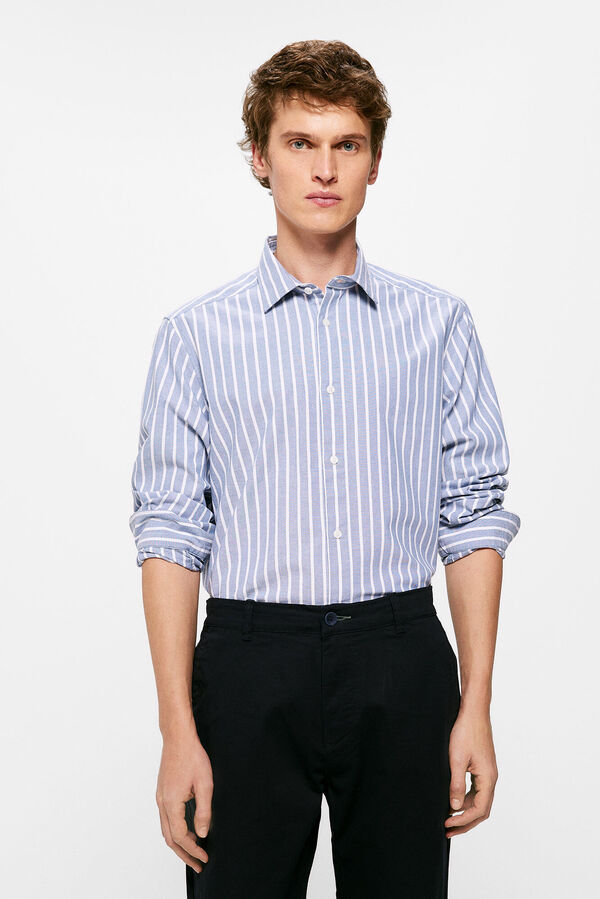 Camisas Hombre Manga Larga Camisa De Hombre Springfield Pinpoint