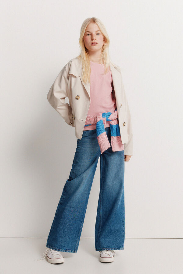 Springfield Kids Jeans culotte para menina azul