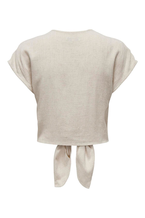 Only Camisa manga corta de lino gris