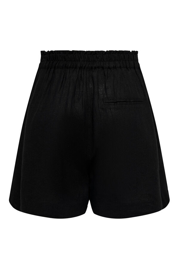 Only Calções fluidos de linho preto