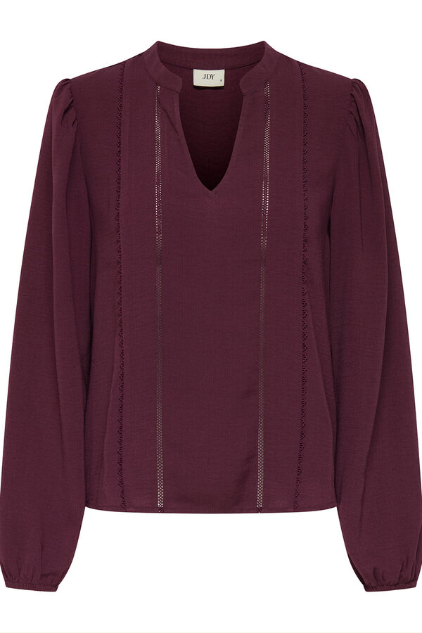 JDY Blusa manga larga fluida rojo