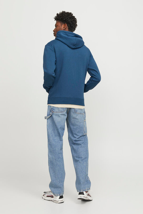 Jack & Jones Sweatshirt com capuz padr&atilde;o azul