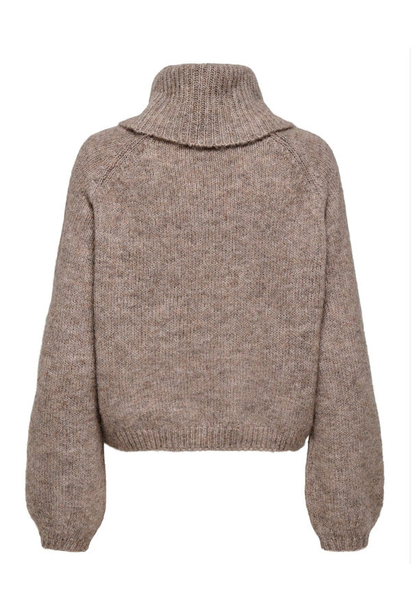 Only Camisola de gola alta canelado cru