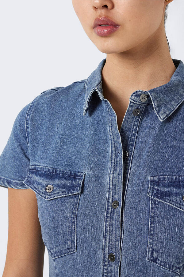 Noisy May Vestido curto denim azul