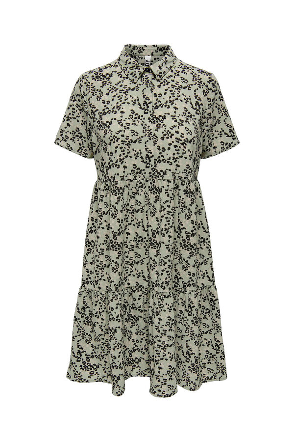 JDY Vestido curto camiseiro verde