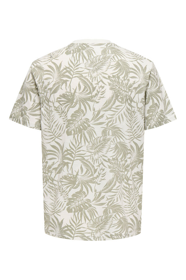 Only & Sons T-shirt de manga curta estampada bege