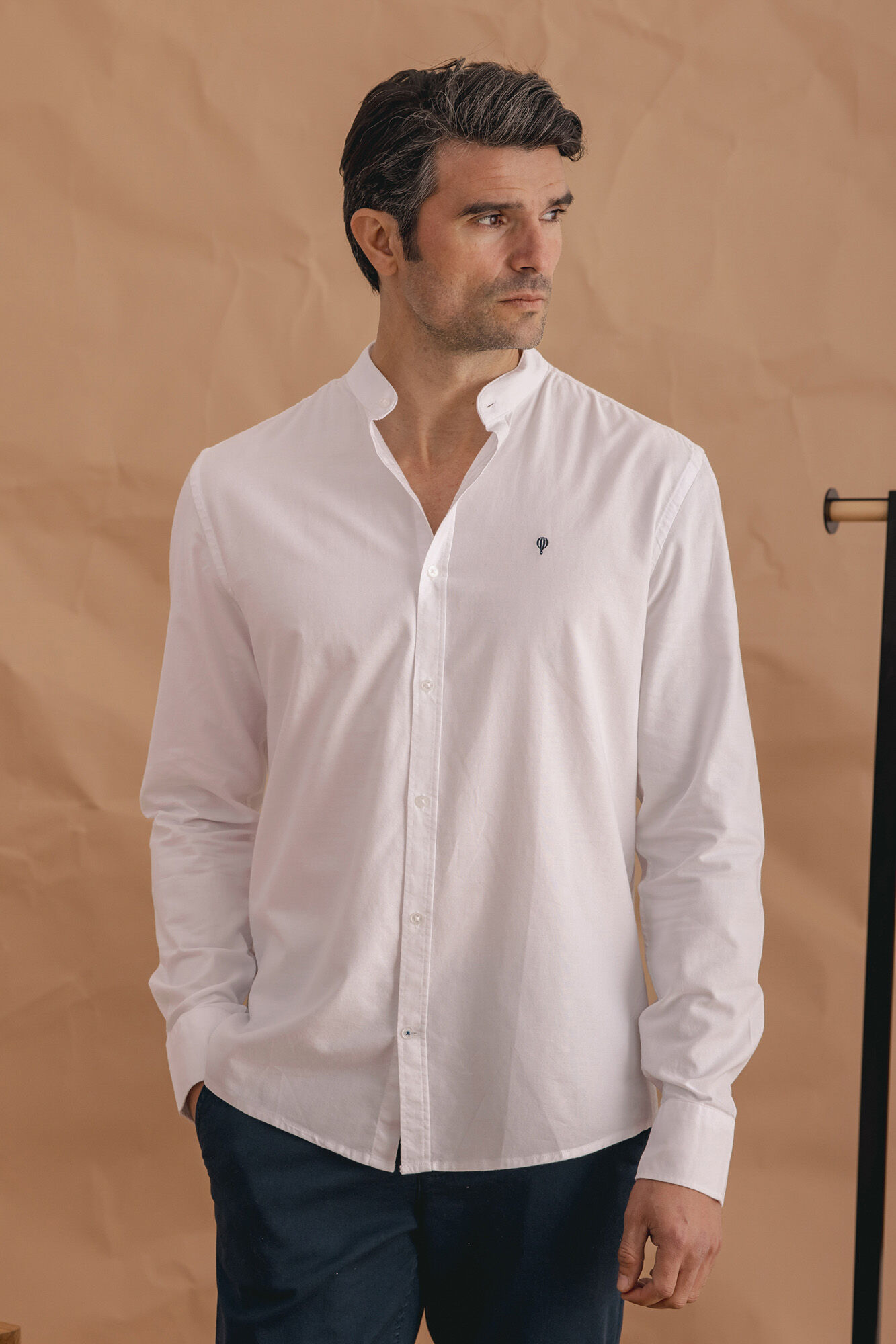 Celopman Camisa Oxford Cuello Mao