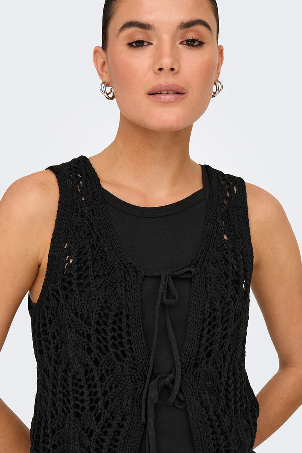 Only Colete crochet  preto
