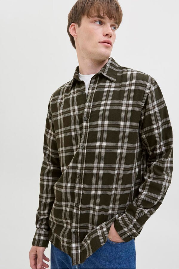 JJ REBEL Camisa xadrez regular fit verde