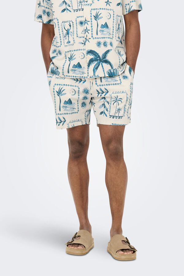 Only & Sons Bermuda textura blanco
